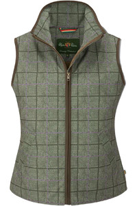 2023 Alan Paine Womens Technical Tweed Gilet DIDLGIL - Seagrass
